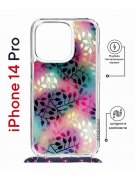 Чехол-накладка iPhone 14 Pro Kruche Magrope Print Цветные листья