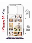 Чехол-накладка iPhone 14 Pro Kruche Magrope Print Коты-Мемы