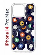Чехол-накладка Apple iPhone 14 Pro Max (625953) Kruche PRINT Виниловые пластинки
