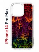 Чехол-накладка Apple iPhone 14 Pro Max (625953) Kruche PRINT Neon leaves