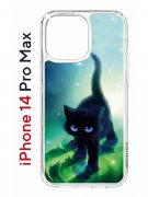 Чехол-накладка Apple iPhone 14 Pro Max (625953) Kruche PRINT Черный кот