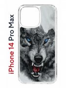 Чехол-накладка Apple iPhone 14 Pro Max (625953) Kruche PRINT Волк