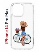 Чехол-накладка Apple iPhone 14 Pro Max (625953) Kruche PRINT Велосипедная прогулка