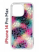 Чехол-накладка Apple iPhone 14 Pro Max (625953) Kruche PRINT Цветные листья