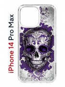 Чехол-накладка iPhone 14 Pro Max Kruche Print Sugar Skull