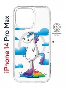 Чехол-накладка iPhone 14 Pro Max Kruche Magnet Print Flying Unicorn