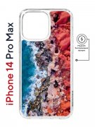 Чехол-накладка iPhone 14 Pro Max Kruche Print Magnet Морской берег