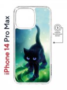 Чехол-накладка Apple iPhone 14 Pro Max (625966) Kruche PRINT Черный кот