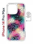 Чехол-накладка Apple iPhone 14 Pro Max (625966) Kruche PRINT Цветные листья