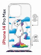 Чехол-накладка Apple iPhone 14 Pro Max (625963) Kruche PRINT Flying Unicorn