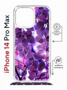 Чехол-накладка iPhone 14 Pro Max Kruche Magrope Print Purple leaves
