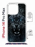 Чехол-накладка iPhone 14 Pro Max Kruche Magrope Print Дикий леопард