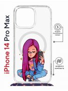 Чехол-накладка Apple iPhone 14 Pro Max (625963) Kruche PRINT Pink Hair
