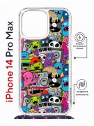 Чехол-накладка iPhone 14 Pro Max Kruche Magrope Print Monsters music