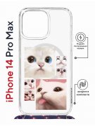 Чехол-накладка iPhone 14 Pro Max Kruche Magrope Print Коты
