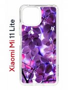 Чехол-накладка Xiaomi Mi 11 Lite (623777) Kruche PRINT Purple leaves