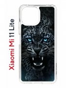 Чехол-накладка Xiaomi Mi 11 Lite (623777) Kruche PRINT Дикий леопард