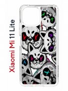Чехол-накладка Xiaomi Mi 11 Lite/Mi 11 Lite 5G Kruche Print Angry Cats