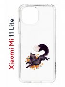 Чехол-накладка Xiaomi Mi 11 Lite (623777) Kruche PRINT Fox