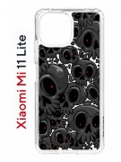 Чехол-накладка Xiaomi Mi 11 Lite (623777) Kruche PRINT Skull gray