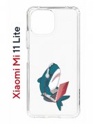 Чехол-накладка Xiaomi Mi 11 Lite/Mi 11 Lite 5G Kruche Print Акула