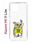 Чехол-накладка Xiaomi Mi 11 Lite/Mi 11 Lite 5G Kruche Print Сова в очках