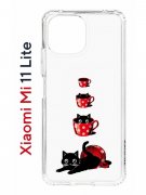 Чехол-накладка Xiaomi Mi 11 Lite (623777) Kruche PRINT Котенок в чашке