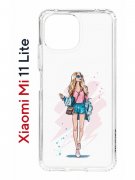 Чехол-накладка Xiaomi Mi 11 Lite (623777) Kruche PRINT Fashion Girl