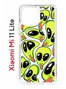 Чехол-накладка Xiaomi Mi 11 Lite/Mi 11 Lite 5G Kruche Print Инопланетянин