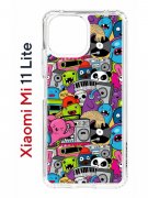 Чехол-накладка Xiaomi Mi 11 Lite (623777) Kruche PRINT Monsters music