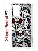 Чехол-накладка Xiaomi Redmi 9T (625951) Kruche PRINT Angry Cats