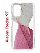 Чехол-накладка Xiaomi Redmi 9T (625951) Kruche PRINT Pink and white