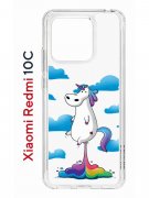 Чехол-накладка Xiaomi Redmi 10C (623779) Kruche PRINT Flying Unicorn
