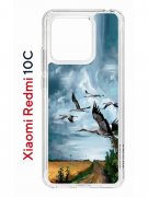 Чехол-накладка Xiaomi Redmi 10C (623779) Kruche PRINT Журавли