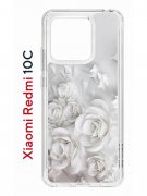 Чехол-накладка Xiaomi Redmi 10C (623779) Kruche PRINT White roses
