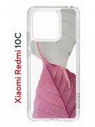 Чехол-накладка Xiaomi Redmi 10C (623779) Kruche PRINT Pink and white