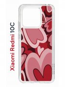 Чехол-накладка Xiaomi Redmi 10C (623779) Kruche PRINT Сердечки