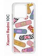 Чехол-накладка Xiaomi Redmi 10C (623779) Kruche PRINT Милые пластыри