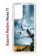 Чехол-накладка Xiaomi Redmi Note 11  (623778) Kruche PRINT Журавли