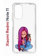 Чехол-накладка Xiaomi Redmi Note 11  (623778) Kruche PRINT Pink Hair