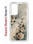 Чехол-накладка Xiaomi Redmi Note 11/Note 11S Kruche Print Белые розы