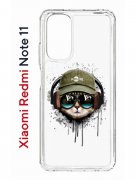 Чехол-накладка Xiaomi Redmi Note 11  (623778) Kruche PRINT Кот в наушниках