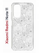 Чехол-накладка Xiaomi Redmi Note 11/Note 11S Kruche Print Skull White
