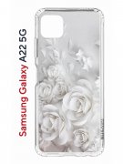 Чехол-накладка Samsung Galaxy A22s 5G Kruche Print White roses