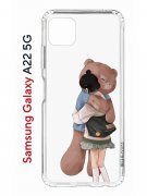 Чехол-накладка Samsung Galaxy A22s 5G Kruche Print Девочка с мишкой