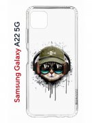 Чехол-накладка Samsung Galaxy A22s 5G (625952) Kruche PRINT Кот в наушниках