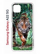 Чехол-накладка Samsung Galaxy A22s 5G Kruche Print Крадущийся тигр
