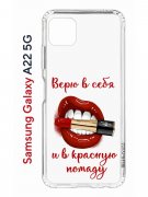 Чехол-накладка Samsung Galaxy A22s 5G (625952) Kruche PRINT Red lipstick