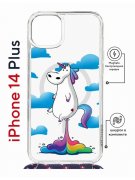 Чехол-накладка Apple iPhone 14 Plus (625962) Kruche PRINT Flying Unicorn