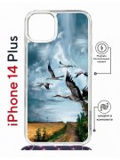 Чехол-накладка Apple iPhone 14 Plus (625962) Kruche PRINT Журавли